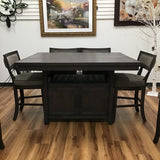 COUNTER HEIGHT /PEDESTAL WITH STRG/6 CHAIRS DINING ROOM SET