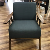 WOOD/FABRIC ACCENT CHAIR CHARCOAL