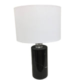 MARBLE THICK STAND WITH DRUM SHADE LAMP/LIGHTING BLACK