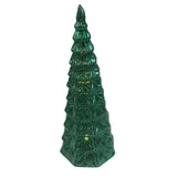MERCURY GLASS LED TREE HOLIDAY DECOR GREEN 10"