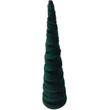 VELVET SPIRALED FABRIC CONE TREE HOLIDAY DECOR DARK GREEN 14.5"