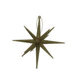 18 POINT GLITTER STAR ORNAMENT HOLIDAY DECOR GOLD 6"