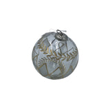 GILDED DIAMOND ETCHED CLEAR GLASS ORNAMENT HOLIDAY DECOR GOLD 4.5"