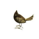 FLOCKED BIRDS WITH METAL LEGS HOLIDAY DECOR GOLD