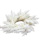 PAMPAS GRASS CANDLE RING HOLIDAY DECOR CREAM 12"