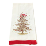 CARDINALS AND TREE TOWEL WITH SEQUINS HOLIDAY DECOR 27"