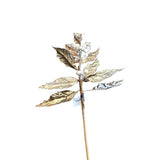 HOLLY STEM WITH BERRIES FLORAL/GREENERY GOLD/CREAM 30"
