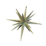 18 POINT GLITTER STAR ORNAMENT HOLIDAY DECOR GOLD 8"