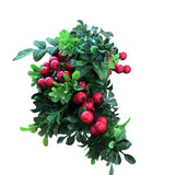 MIXED BOXWOOD AND BERRY STEM FLORAL/GREENERY RED 20"