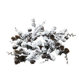 FLOCKED TWIG AND MINI PINECONE CANDLE RING HOLIDAY DECOR