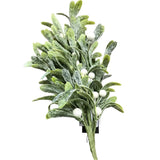 GLITTERED MISTLETOE GARLAND WITH BERRIES HOLIDAY DECOR WHITE 24"