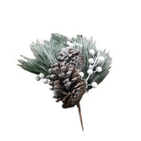 FROSTED LONG NEEDLE PINE BRANCH WITH LARGE PINECONES HOLIDAY DECOR 27"