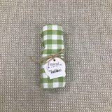 CHECK DISHTOWEL LINENS GREEN WHITE