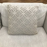 VELVET BEADED PILLOW TAN 20" SQUARE