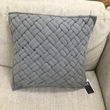 CHUNKY WOVEN PILLOW GRAY 18" SQUARE