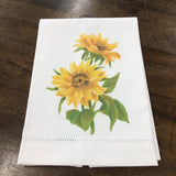 HANDPAINTED GUEST TOWEL LINENS WHITE YELLOW