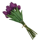 REAL TOUCH MINI TULIP BUNDLE (12 STEMS) FLORAL/GREENERY PURPLE 13"