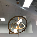 METAL GEOMETRIC CIRCLES LED CHANDELIER GOLD 30"H X 70"W