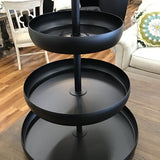 3 TIERED METAL STAND HOME DECOR BLACK 24.25"H