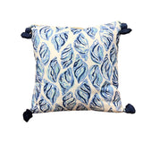 LILLY PULITZER SQUARE OUTDOOR WITH SHELL DESIGN PILLOW BLUE/WHITE 24 X 24