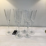 POTTERY BARN 6 CHAMPAGNE GLASSES (CLARO) STEMWARE 11"H