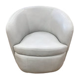 LEATHER SWIVEL CLUB ACCENT CHAIR STEAMBOAT ICE