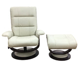 HIGH PERFORMANCE FABRIC MANUAL RECLINER SWIVEL WITH OTTOMAN ACCENT CHAIR OYSTER