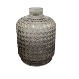 TEXTURED GLASS VASE HOME DECOR GRAY 9H