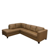 TEXAS LEATHER 2 PC "JURA" CHAISE SECTIONAL SOFA CAMEL 36H X 111W X 83D