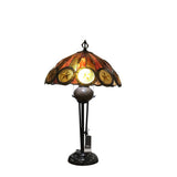 2 TIFFANY STYLE WITH TEXAS STAR LAMP/LIGHTING BROWN 29"H