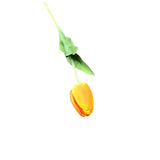 SILK WITH REAL TOUCH SINGLE TULIP STEM FLORAL/GREENERY ORANGE 26.75