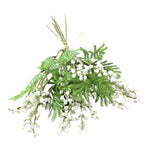 WITH FOLIAGE BUNDLE (6 STEMS) FLORAL/GREENERY WHITE/BERRY 15"