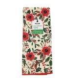 HOLIDAY FLORA RECYCLED MICROFIBER ANYWHERE TOWEL LINENS CREAM RED 18" X 30"