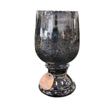 GLASS TINTED CANDLE HOLDER WITH TEXTURED EXTERIOR HOME DECOR 13H