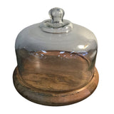 WOOD GLASS CLOCHE HOME ACCESSORIES