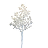 GLITTERED ICE STEM FLORAL/GREENERY WHITE/SILVER 33"