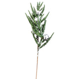 SEQUIN & BELL PINE STEM HOLIDAY DECOR SILVER 29"