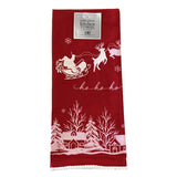 SANTA'S SLEIGH EMBELLISHED DISHTOWEL HOLIDAY DECOR