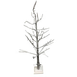 SNOWY FLOCKED LED TWIG TREE LAMP/LIGHTING BROWN WHITE 4'