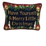 EMBROIDERED "HAVE YOURSELF A MERRY..." PILLOW MULTICOLOR 8.5 X 6.5