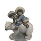 LLADRO ESKIMO RIDERS FIGURINE HOME DECOR 7H X 6W