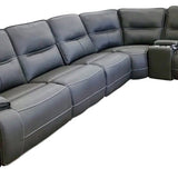 6 PC HIGH PERFORMANCE FABRIC SECTIONAL SOFA HAZE