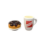 COFFEE & DOUGHNUT CERAMIC SALT & PEPPER SHAKERS HOME DECOR