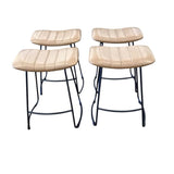 SET OF 4 STOOLS BARSTOOL CAMEL 25H X 20W X 15D