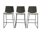 3 WITH METAL LEGS BARSTOOL BLACK/GRAY 40H X 18W X 18D