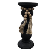 WOOD HANDMADE BUBLE INSPIRED CANDLE HOLDER HOME DECOR BLACK 16"H