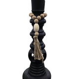 HANDMADE TEXTURED CANDLE HOLDER HOME DECOR BLACK 14"