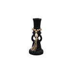 HANDMADE TEXTURED CANDLE HOLDER HOME DECOR BLACK 10"