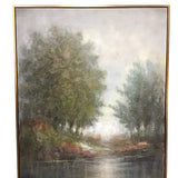 CLARA TRADITIONAL TREE SCENE ON CANVAS WITH GOLD GALLERY FRAME ART 51.6 X 61.6