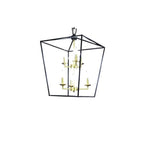METAL 6 ARM CHANDELIER BLACK/GOLD 27.75"
